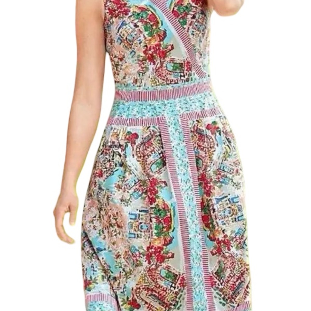 Talbots 💕Italian Villa Bistro💕 Floral Sleeveless Flare Dress - SZ 6P